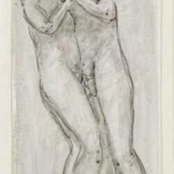Drawing by Abraham Walkowitz: Nude Couple Kissing, represented by Childs Gallery