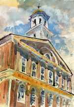 Watercolor by Adam Van Doren: Faneuil Hall, available at Childs Gallery, Boston