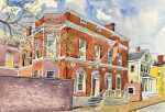 Watercolor by Adam Van Doren: The Spee Club, Harvard, available at Childs Gallery, Boston