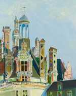 Painting By Adam Van Doren: Chambord Roof At Childs Gallery