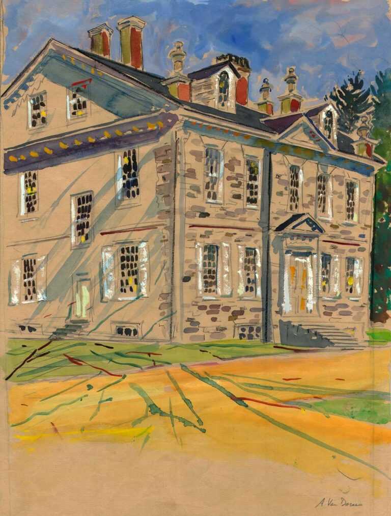 Watercolor By Adam Van Doren: Cliveden Manor (philadelphia, Pa) At Childs Gallery