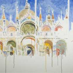 Painting By Adam Van Doren: Exterior Of The Basilica At Childs Gallery