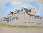 Watercolor By Adam Van Doren: Hyannisport From Lawn (john F. Kennedy) At Childs Gallery