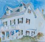 Watercolor By Adam Van Doren: Jfk Birthplace At Childs Gallery