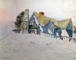 Watercolor By Adam Van Doren: Kennebunkport (george H. W. Bush) At Childs Gallery
