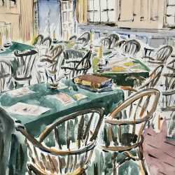 Watercolor By Adam Van Doren: Main Chamber, Independence Hall (philadelphia, Pa) At Childs Gallery