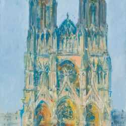 Painting By Adam Van Doren: Reims Cathedral At Childs Gallery