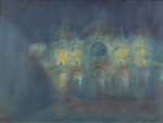 Painting By Adam Van Doren: San Marco In Moonlight At Childs Gallery