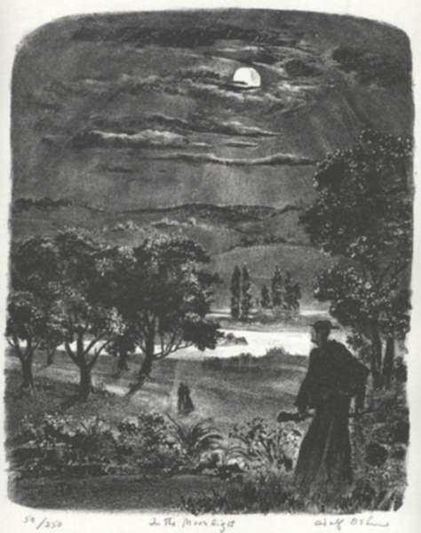 Print by Adolf Dehn: In the Moonlight, represented by Childs Gallery
