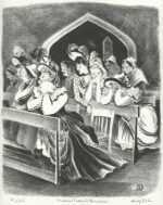 Print by Adolf Dehn: Madame Tellier's Excursion, represented by Childs Gallery