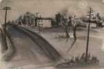 Drawing by Adolf Dehn: Night in East Waterville [Minnesota], represented by Childs Gallery