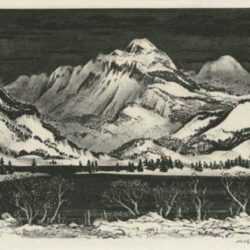 Print by Adolf Dehn: Snow Mountain or Lake in the Mountains [probably Colorado], represented by Childs Gallery