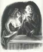 Print by Adolf Dehn: Ugly, represented by Childs Gallery