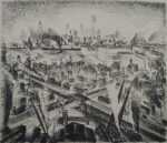 Print by Adriaan Lubbers: Skyline from Jersey Heights, represented by Childs Gallery
