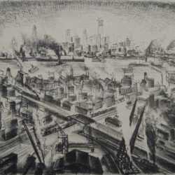 Print by Adriaan Lubbers: Skyline from Jersey Heights, represented by Childs Gallery