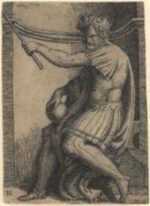 Print by after Marcantonio Raimondi, Italian (1480-1534): A Seated Emperor [after Raphael Sanzio (1483-1520)], represented by Childs Gallery
