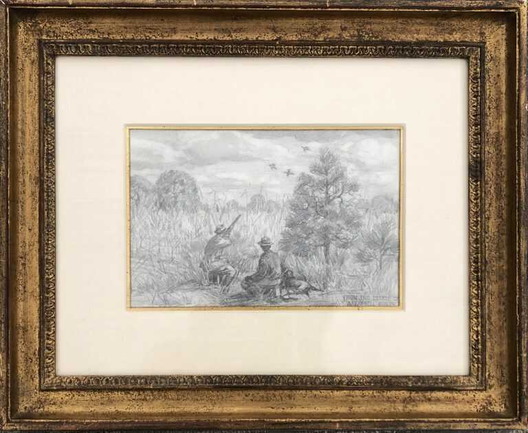 Drawing by Aiden Lassell Ripley: Dove Shooting, available at Childs Gallery, Boston