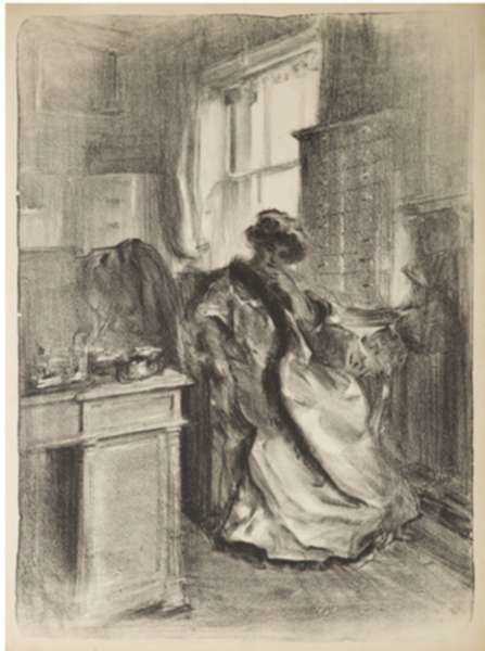 Print by Albert Belleroche: Mrs. H.V. Milbank, Ferby Lodge, represented by Childs Gallery