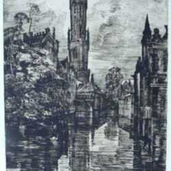 Print by Albert Decaris: Bruges (Bruges I), represented by Childs Gallery