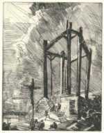 Print by Albert Decaris: Combourg Series: Le Calvaire, represented by Childs Gallery