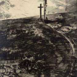 Print by Albert Decaris: Combourg Series: The Solitary Shrine, represented by Childs Gallery