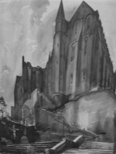 Drawing by Albert Decaris: La Merveille - Mont St. Michel, represented by Childs Gallery