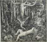 Print By Albert Decaris: Leda At Childs Gallery