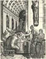 Print by Albert Decaris: Ronsard Series: The Gluttonous Churchmen, represented by Childs Gallery