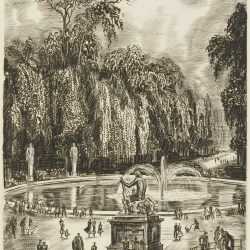 Print By Albert Decaris: [tuileries Gardens, Paris] At Childs Gallery