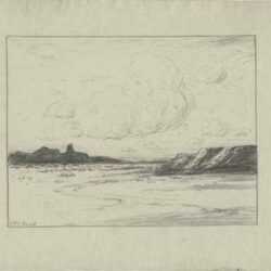 Drawing by Albert Groll: [Clouds over Canyon], represented by Childs Gallery