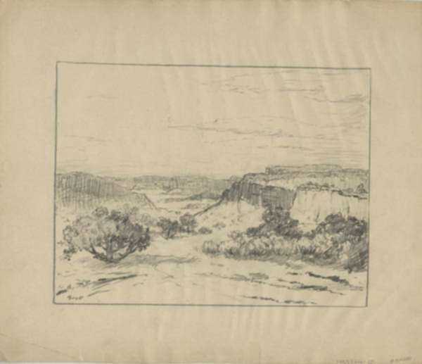 Drawing by Albert Groll: [View Into Canyon], represented by Childs Gallery