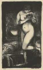 Print by Albert Sterner: [Standing Model with Vase], represented by Childs Gallery