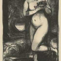 Print by Albert Sterner: [Standing Model with Vase], represented by Childs Gallery