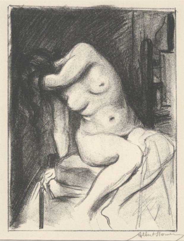 Print by Albert Sterner: The Model, represented by Childs Gallery