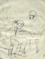 Print by Albert Sterner: The Sot, represented by Childs Gallery
