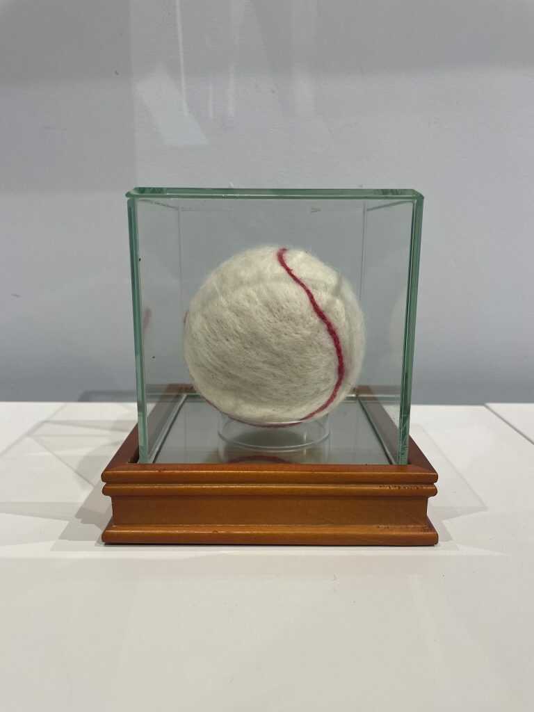 Textile by Alexander Davis: [Baseball], available at Childs Gallery, Boston