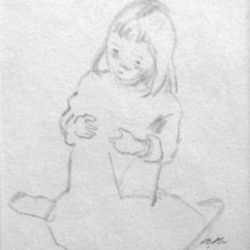 Drawing by Alexander Brook: [Little Girl], represented by Childs Gallery
