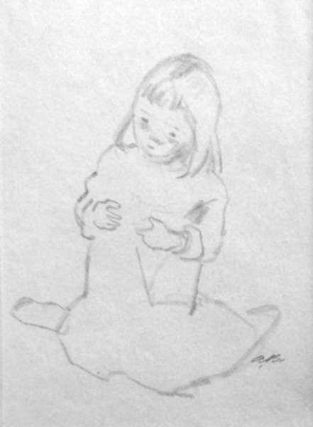 Drawing by Alexander Brook: [Little Girl], represented by Childs Gallery