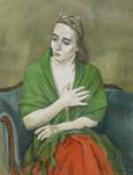 Painting by Alexander Brook: A Painting of Adaline Glasheen as a Writer's Muse, represented by Childs Gallery