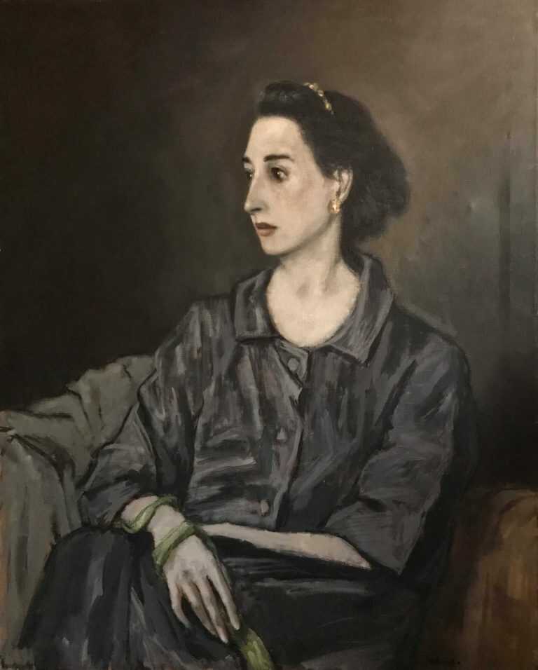 Painting By Alexander Brook: Woman In Gray At Childs Gallery