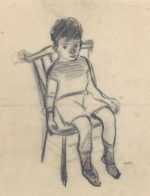 Drawing by Alexander Brook: Young Boy Seated (Brook Family Relative), represented by Childs Gallery