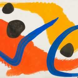 Watercolor by Alexander Calder: Blue Hooks, represented by Childs Gallery