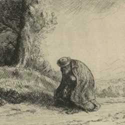 Print by Alphonse Legros: [Beggar on Road], represented by Childs Gallery
