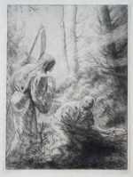 Print by Alphonse Legros: La Mort et le Bûcheron (2nd Plate) (Death and the Woodcutter, represented by Childs Gallery