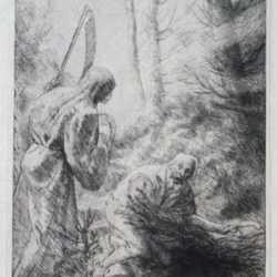 Print by Alphonse Legros: La Mort et le Bûcheron (2nd Plate) (Death and the Woodcutter, represented by Childs Gallery