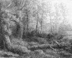Print by Alphonse Legros: Lisiere de foret, represented by Childs Gallery