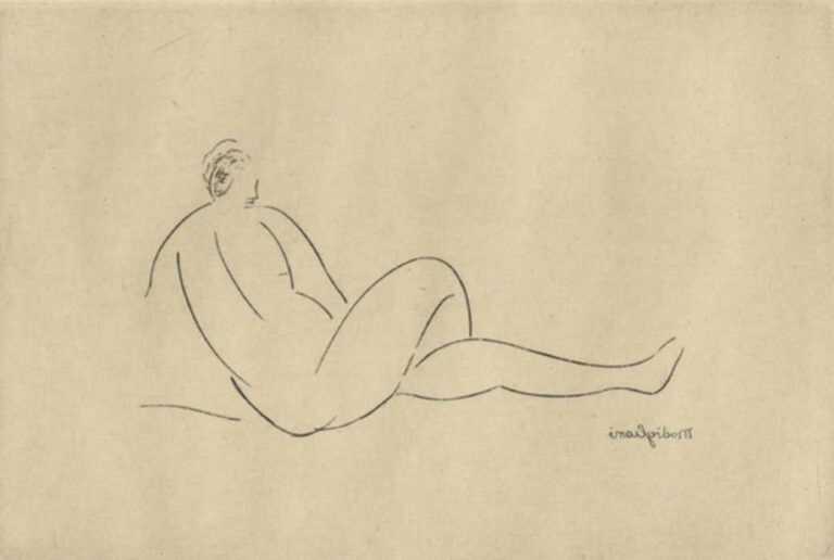 Print by Amedeo After Modigliani: Reclining nude, seen from behind, represented by Childs Gallery