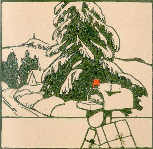 Print by American School: [Holiday Delivery], represented by Childs Gallery