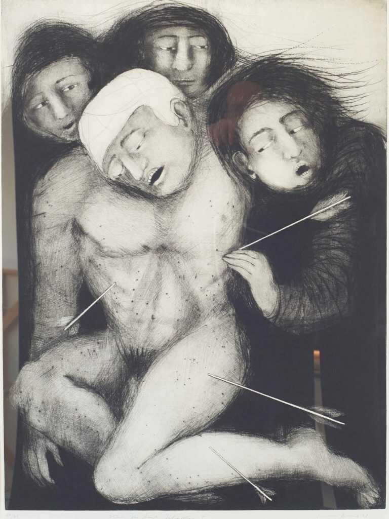 Print By Ana Maria Pacheco: Study For Saint Sebastian I At Childs Gallery