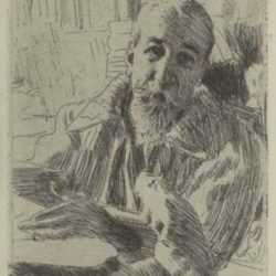Print by Anders Zorn: Anatole France, represented by Childs Gallery